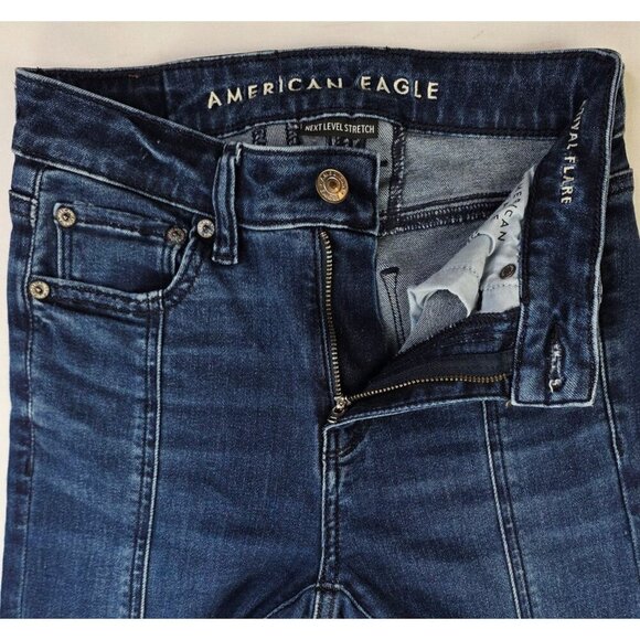 American Eagle Outfitters Size 00 Short Womens 30" Inseam Festival Slit Flare - Picture 12 of 14